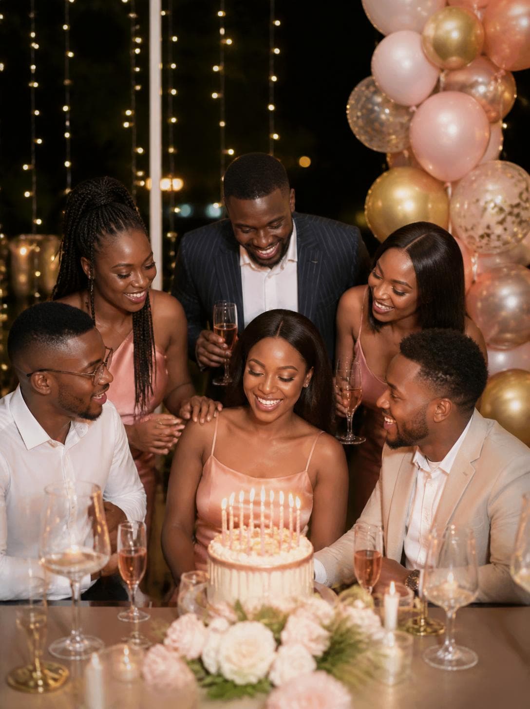 Amigos a celebrar um aniversário